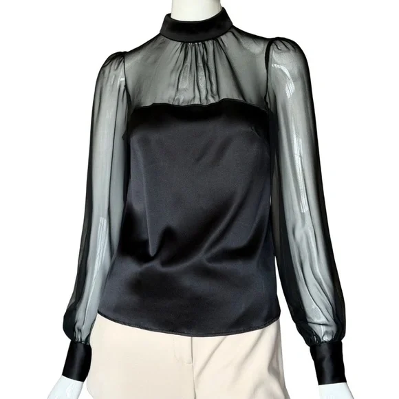 Generation Love Agnes Silk-blend Illusion Blouse Size Medium NWT - Picture 5 of 6